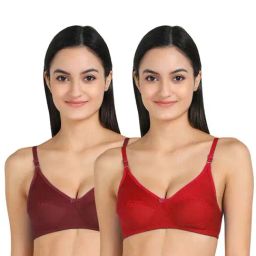AROUSY Red Cotton Everyday Bras - Pack Of 2-picture-32