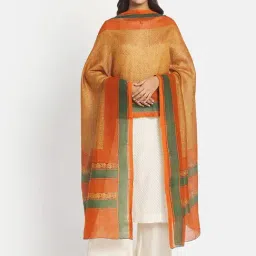 Fabindia Orange Printed Dupatta-picture-27