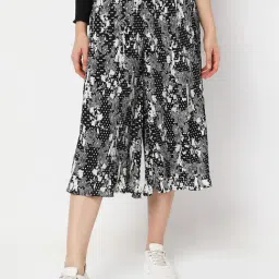 Vero Moda Black & White Floral Print High Rise Pants-image-69