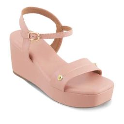 Tresmode Women's Pink Ankle Strap Wedges-image-46