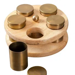 Nestroots Printed Brown Wood Serving Set of 2 image 4