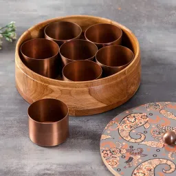 Nestroots Printed Grey Wood Serving Set of 2 image 3