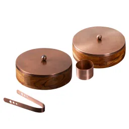 Nestroots Printed Brown Wood Serving Set of 2 image 4