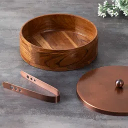 Nestroots Printed Brown Wood Serving Set of 2 image 3
