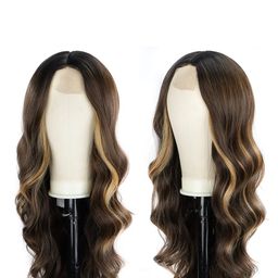 RITZKART Set Of 2 Halo Wavy Toupee Hair Extension- Black With Golden- 24 Inch-1