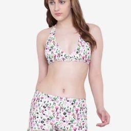 La Intimo Multi-Color Printed Punk Life Tankini Bra & Boy Shorts-image-87