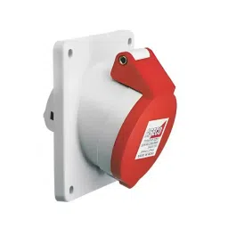 Aseco Panel Mounting Angled Socket IP44 5 Pin 16/20A Polyamide Screw Terminal, ASP165-26