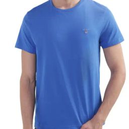 Gant Blue Cotton Regular Fit T-Shirt-image-57