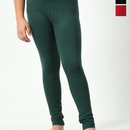 KAYU Girls Pack Of 3 Solid Ankle-Length Leggings-image-21