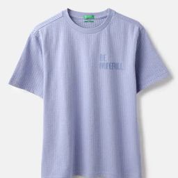 United Colors of Benetton Boys Lavender Cotton Textured T-Shirt-picture-43