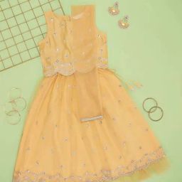 Akkriti by Pantaloons Girls Mellow Yellow Embroidery Lehenga Cholis-image-5