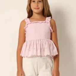 VERO MODA GIRL Pink Cotton Regular Fit Top-image-52