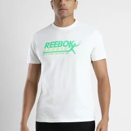 Reebok White Regular Fit Graphic Print Cotton Sports T-Shirt-image-97