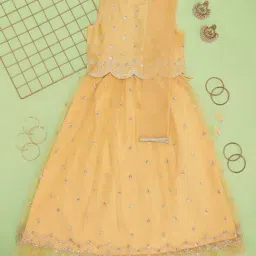 Akkriti by Pantaloons Girls Mellow Yellow Embroidery Lehenga Cholis-image-60