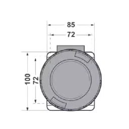 Aseco Panel Mounting Angled Socket IP67 3 Pin 125A Polyamide Screw Terminal, ASP123 image 2