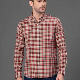 Red Tape Red Regular Fit Check Shirt-image-45