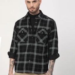 VASTRADO Core Fashion Black Regular Fit Checks Shirt-picture-34
