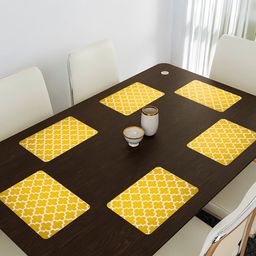 Kuber Industries Set Of 6 Yellow Printed Table Placemats image 2