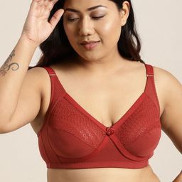 Sztori Plus Size Rust Red Solid Non-Wired Non Padded Everyday Bra SZ-BRA-715C-27
