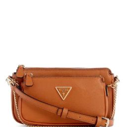 Guess Light Cognac NOELLE Medium Double Pouch Cross Body Bag-image-47