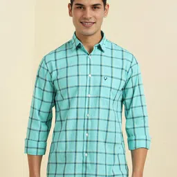 Allen Solly Men Spread Collar Windowpane Checked Cotton Casual Shirt-picture-31