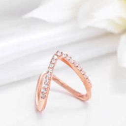 Zavya 925 Silver Regal Rose Rose Gold Plated Ring for Women-image-92
