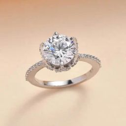 925 Silver 5 Carat American Diamond Finger Solitaire Flower Ring Gift for Women & Girls-image-42