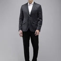 Park Avenue Self Design Textured Blazer With Trouser Party Suits-image-39