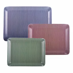 Goodhomes Multicolor Melamine Serving Trays - Set of 3 image 2