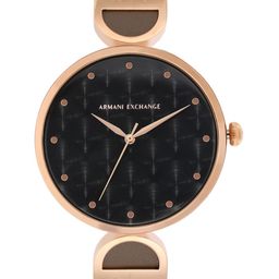 Armani Exchange Women Black Analogue Leather Watch AX5329-image-93
