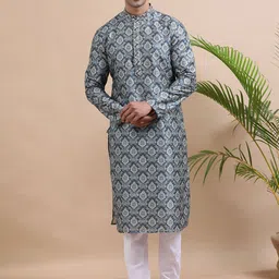 TATTVA Men Empire Thread Work Kurta with Pyjamas-picture-26