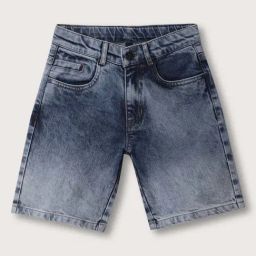 Blue Giraffe Boys Blue Washed Shorts-image-112