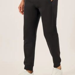 Styli Black Cotton Slim Fit Joggers-picture-5