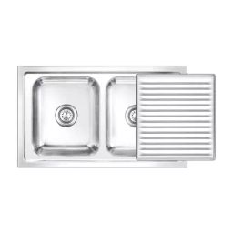 Nirali Super Slider Big 33.5x20 Inch Satin SS Double Bowl Kitchen Sink-image-6