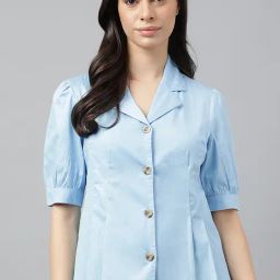 Hancock Blue Cotton Regular Fit Shirt-picture-12