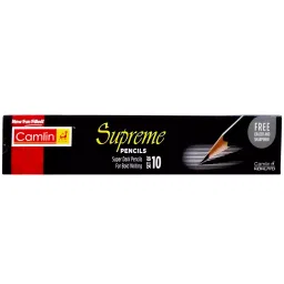 Camlin Supreme 10 pcs Writing And Drawing Pencil Wood Black (Pack of 5)-picture-16