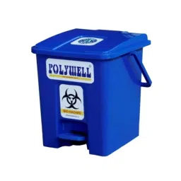 Polywell 10 L Black Rectangle Shape Pedal Dustbin, PW10P image 1