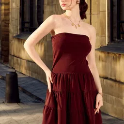 STYLECAST X KASSUALLY Strapless Tiered Bandeau Dress-picture-13