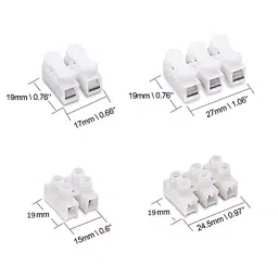 Rpi Shop 2 Way + 3 Way Quick Push Wire Connector & Terminal Barrier Block Pack of 20 (White) image 3