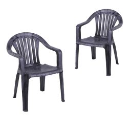 Maharaja 9002 King Arm Rest Plastic Chair Silver for Home, Office (Set of 2)-31