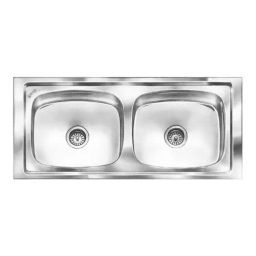 Nirali Graceful Glory Big 1145x510 Inch Satin SS Double Bowl Kitchen Sink-image-40