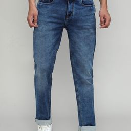 DRAGON HILL Men Tapered Fit Mid-Rise Light Fade Stretchable Jeans-image-9