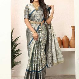 Tankori Floral Zari Tissue Kanjeevaram Saree image 2