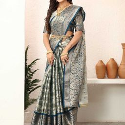 Tankori Floral Zari Tissue Kanjeevaram Saree image 3