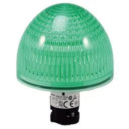 IDEC HW Series Pilot Light Large Dome LED with 22 mm Dia and Green Color, HW1P-5Q4G-24