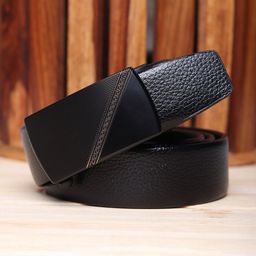 WINSOME DEAL Men Slider Buckle Closure Textured Formal Belt-image-18