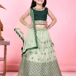 satyamfab Girls Embroidered Thread Work Ready To Wear Lehenga & Blouse With Dupatta-picture-16