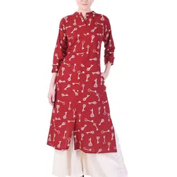 Gs Fashions Women Quirky Printed Daily Cotton A-Line Kurta-picture-31