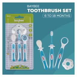 Baybee 3 Stage Oral Care Cum Training Toothbrush Set Of 3 - Blue-image-26