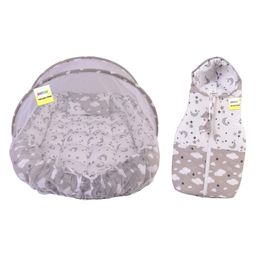 Kwitchy Baby Bedding Set Luxury Cushioned Mattress with Mosquito Net & Sleeping Bag Combo (0-12 Months) Grey-picture-15